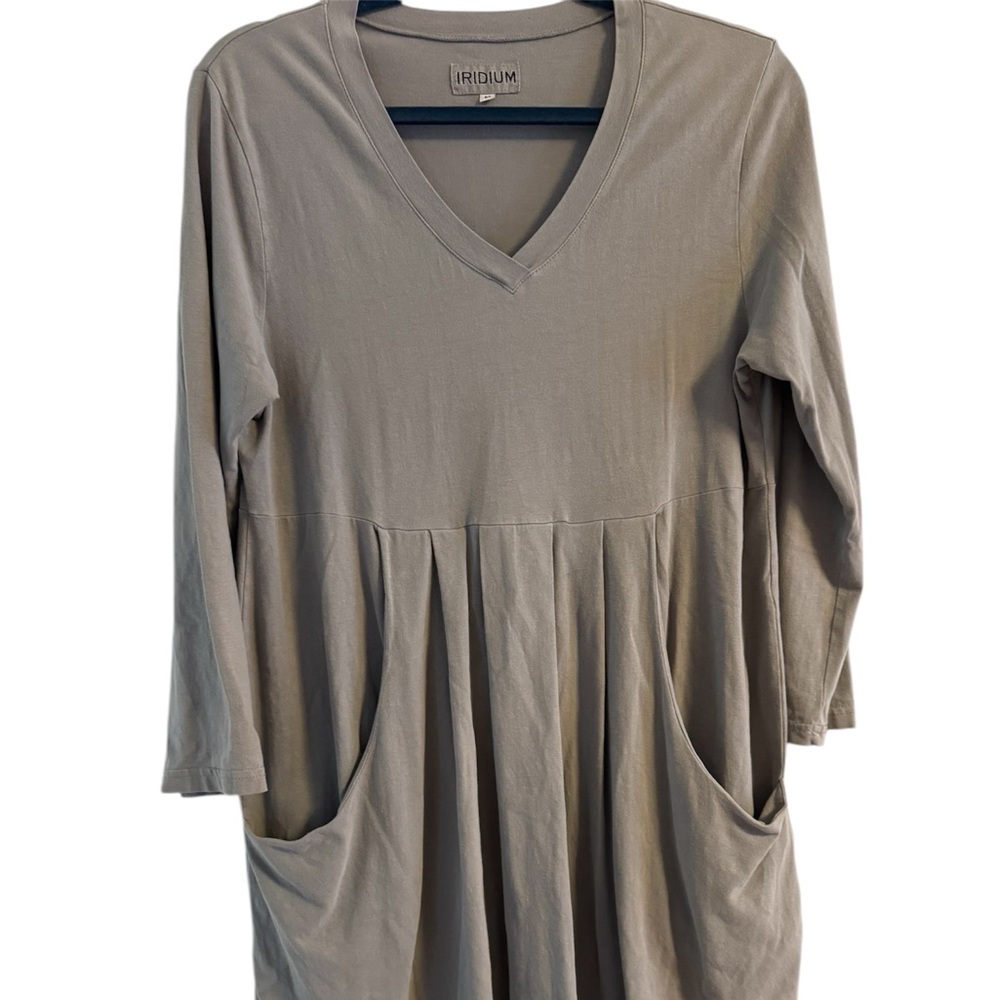 Iridium casual cotton M gray dress with pockets.